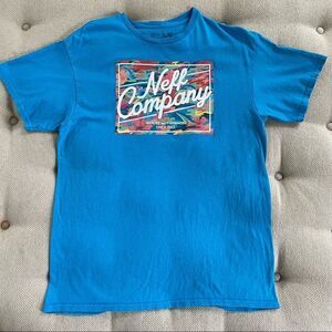 Neff Company Blue Short Sleeve Graphic Tshirt L